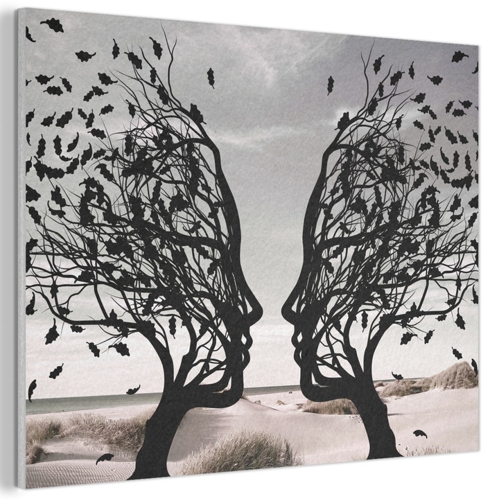 Акустична картина, Абстрактна, Декоративна, Дневна, Кухня, Модерно изкуство, Декорация на стени, Звукопоглъщащ панел Светлосив 80x60