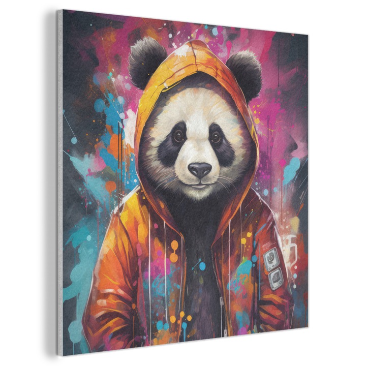 Акустична картина, Абстрактна, Декоративна, Всекидневна, Кухня, Модерно изкуство, Декорация на стени, Звукопоглъщащ панел Оранжев 90x90