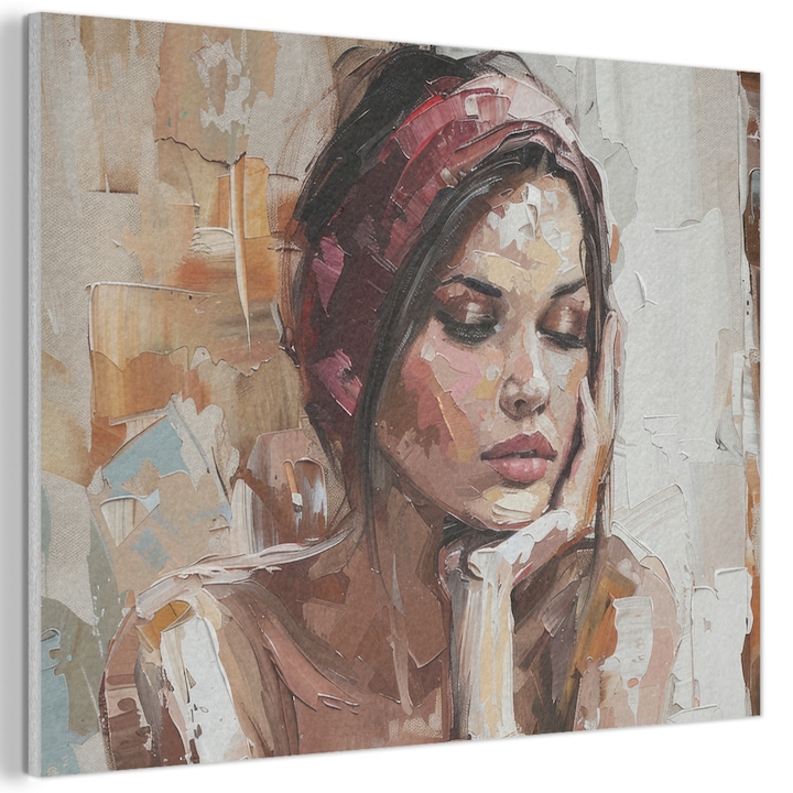 Tablou Acustic, Abstract, Decorative, Living, Bucatarie, Modern Art, Decorarea peretilor, Panou fonoabsorbant Roz 100x70 cm