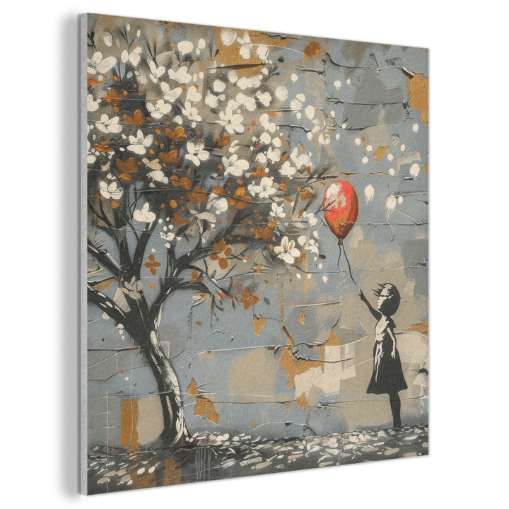 Акустична картина, Абстрактна, Декоративна, Всекидневна, Кухня, Модерно изкуство, Декорация на стени, Звукопоглъщащ панел Сивосиньо 90x90