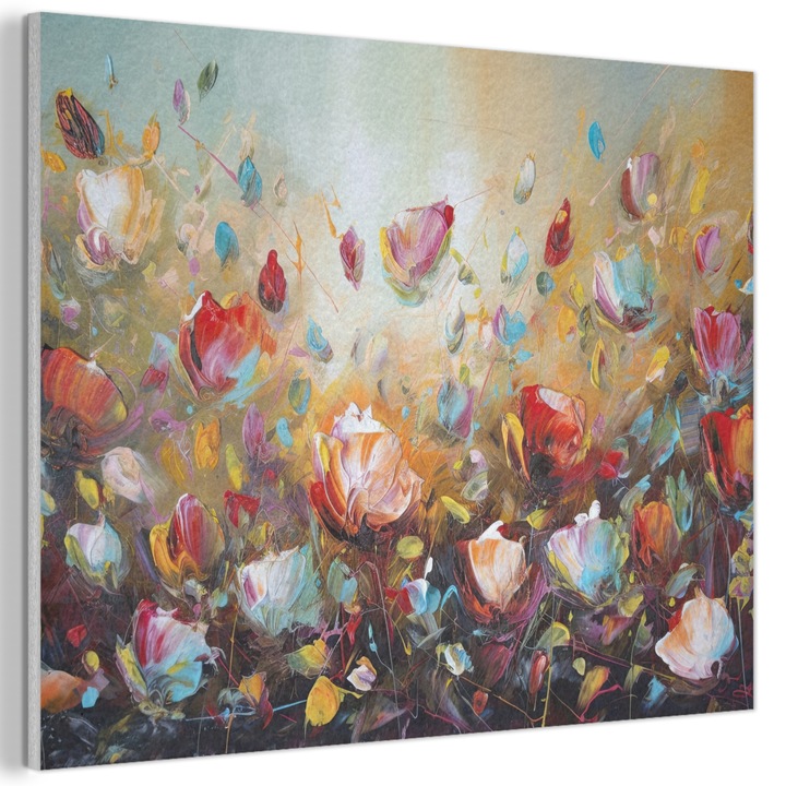 Tablou Acustic, Abstract, Decorative, Living, Bucatarie, Modern Art, Decorarea peretilor, Panou fonoabsorbant Multicolor 80x60 cm