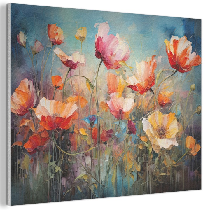 Акустична картина, Абстрактна, Декоративна, Дневна, Кухня, Модерно изкуство, Декорация на стени, Звукопоглъщащ панел Оранжев 100x70