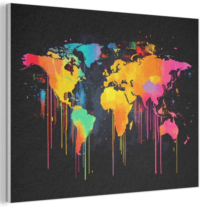 Tablou Acustic, Abstract, Decorative, Living, Bucatarie, Modern Art, Decorarea peretilor, Panou fonoabsorbant Multicolor 80x60 cm