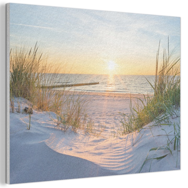 Tablou Acustic, Abstract, Decorative, Living, Bucatarie, Modern Art, Decorarea peretilor, Panou fonoabsorbant Albastru deschis 80x60 cm