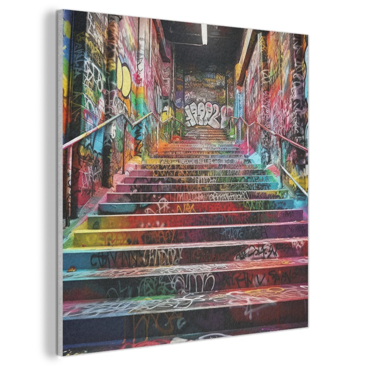 Акустична картина, Абстрактна, Декоративна, Всекидневна, Кухня, Модерно изкуство, Декорация на стени, Звукопоглъщащ панел Многоцветен 90x90