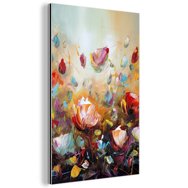 Tablou pe metal, Abstract, Decorative, Living, Bucatarie, Modern Art, Decorarea peretilor, Imprimare pe metal Multicolor 60x90 cm