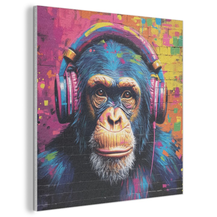 Tablou Acustic, Abstract, Decorative, Living, Bucatarie, Modern Art, Decorarea peretilor, Panou fonoabsorbant Albastru 90x90 cm