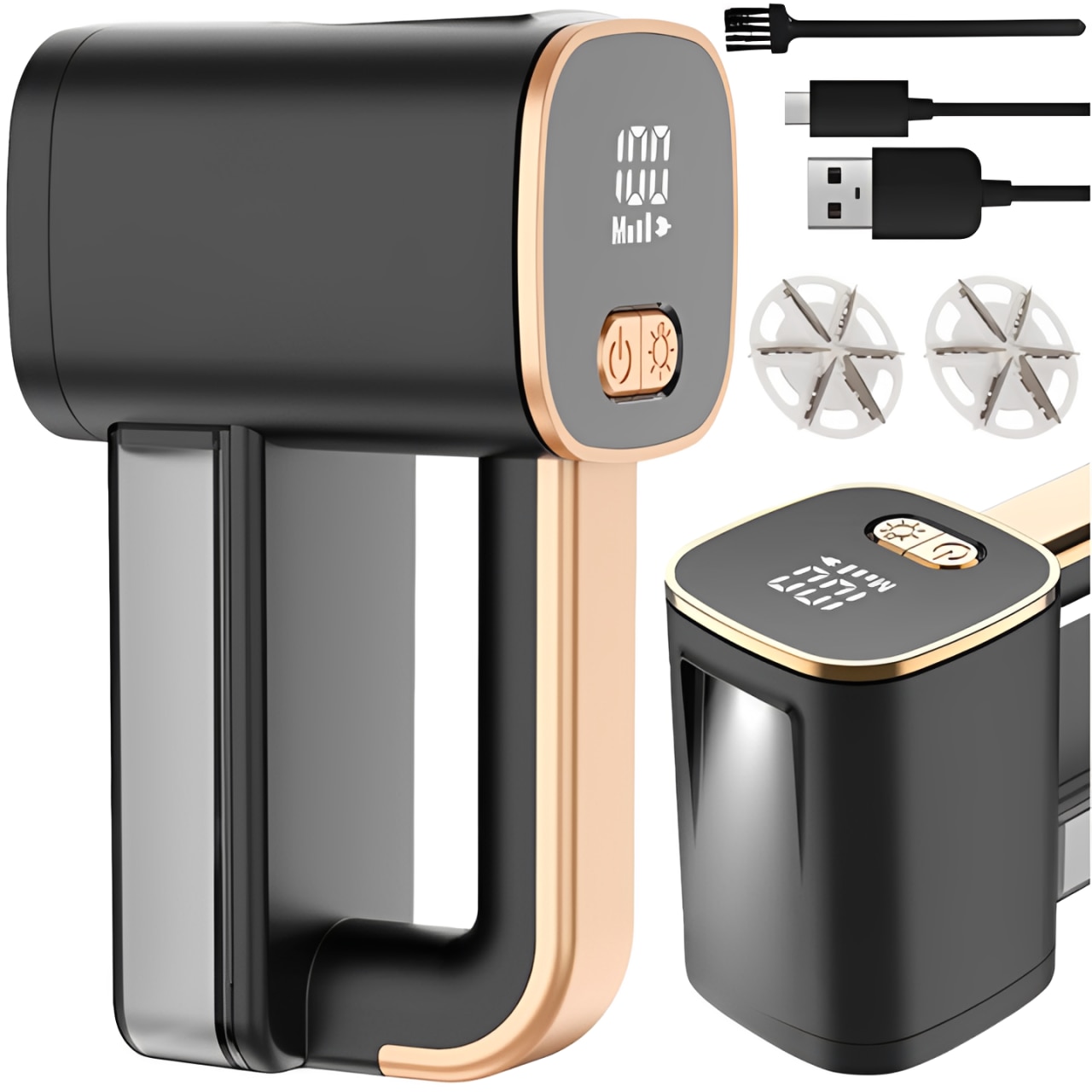 Aparat electric pentru curatarea scamelor Delicate Clothes idealSTORE, Afisaj digital si lumina LED incorporata, Reincarcabil prin USB tip C, Reglarea vitezei in 3 trepte, 6 lame din inox pentru eficienta, Timp maxim de utilizare 120 de minute