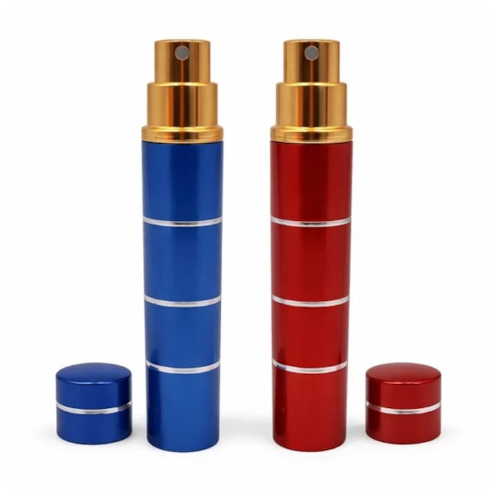 Set doua spray-uri cu piper, dispersant, auto-aparare, 20 ml, albastru/rosu