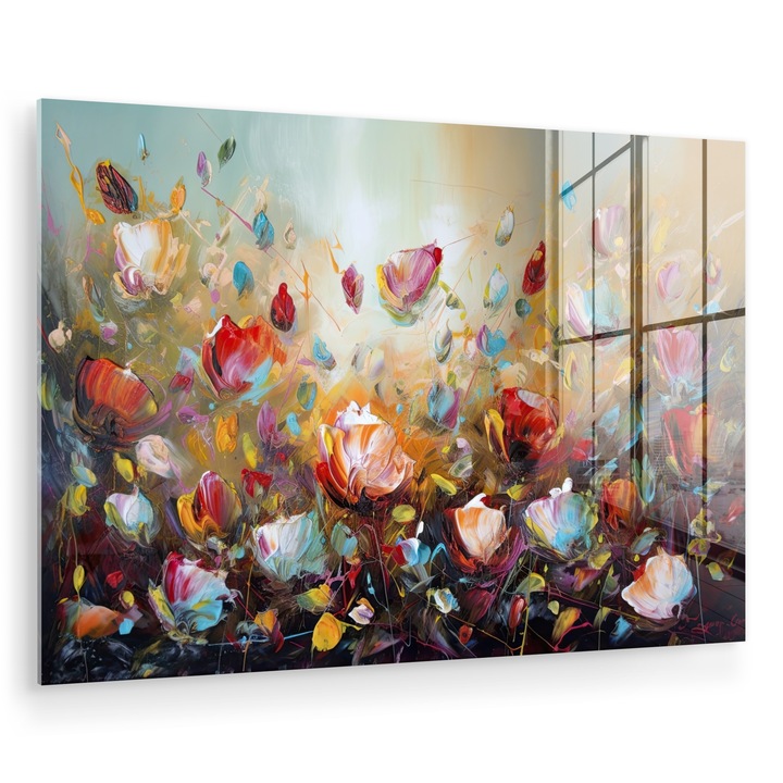 Tablou pe plexiglas, Abstract, Decorative, Living, Modern Art, Decorarea peretilor, Imagine imprimata sticla Multicolor 60x40