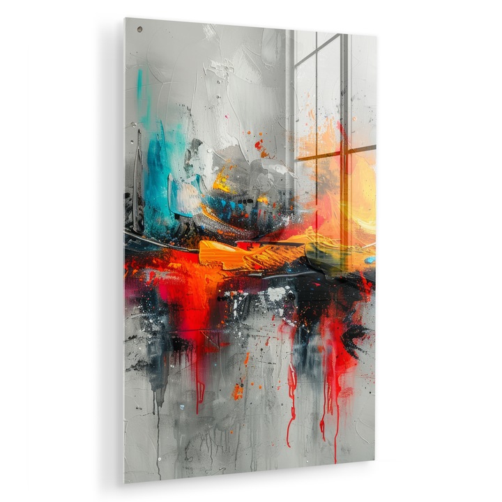 Tablou pe plexiglas, Abstract, Decorative, Living, Modern Art, Decorarea peretilor, Imagine imprimata sticla Gri deschis 60x90
