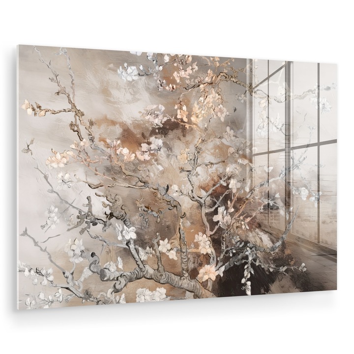 Tablou pe plexiglas, Abstract, Decorative, Living, Modern Art, Decorarea peretilor, Imagine imprimata sticla Maro 60x40