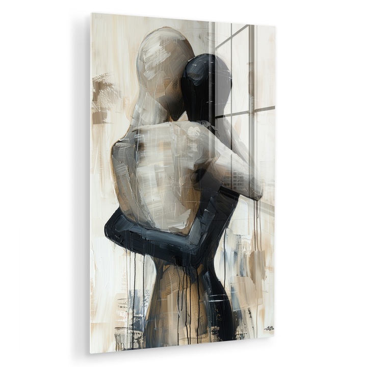 Tablou pe plexiglas, Abstract, Decorative, Living, Modern Art, Decorarea peretilor, Imagine imprimata sticla Negru 40x60