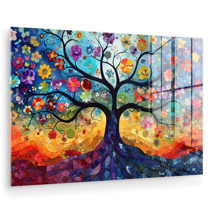 Tablou pe plexiglas, Abstract, Decorative, Living, Modern Art, Decorarea peretilor, Imagine imprimata sticla Albastru inchis 60x40