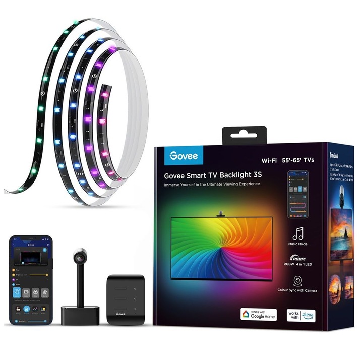 Banda Govee, iluminare TV Envisual, RGB, 55-65 inch
