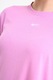 Nike, Tricou relaxed-fit pentru fitness One, Alb/Roz fandango