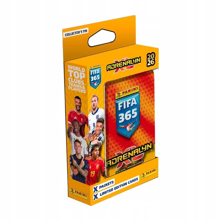 PANINI mini FIFA 365 2026 társasjáték, 4 tasak + 2 limitált kártya, szett