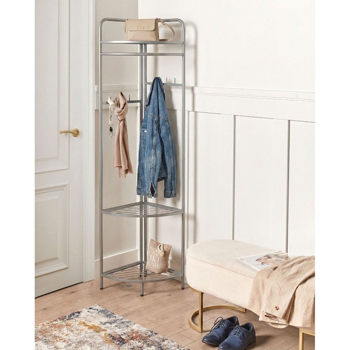 Cuier de colt pentru haine Lawton Argintiu