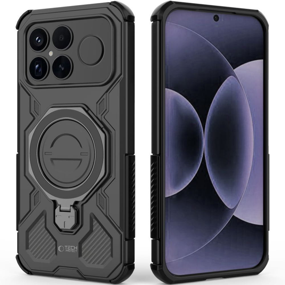 Husă Tech-Protect TacticStand pentru Xiaomi POCO F8 Ultra, Negru Mat, Plastic