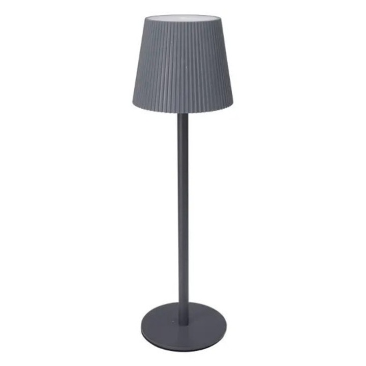 Lampa LED de birou Koopman, 36cm, gri, cu control tactil si reglare a luminii