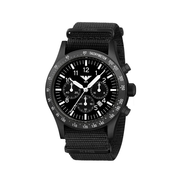 KHS - KHS.PLABSSC.NB - Armbanduhr - Herren - Solar - PLATOON Black Steel Solar Chronograph