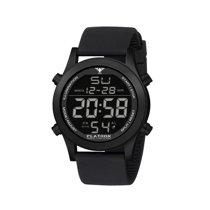 KHS - KHS.PLABSD.SB - Armbanduhr - Platoon Black Steel Digital - Herren