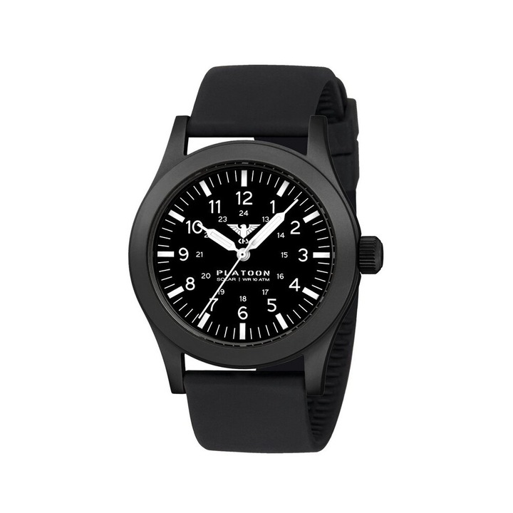 KHS - KHS.PLABSS.SB - Armbanduhr - Platoon Black Steel Solar - Herren