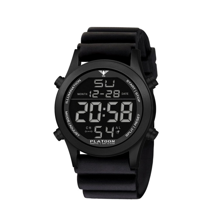 KHS - KHS.PLABSD.DB - Armbanduhr - Platoon Black Steel Digital - Herren
