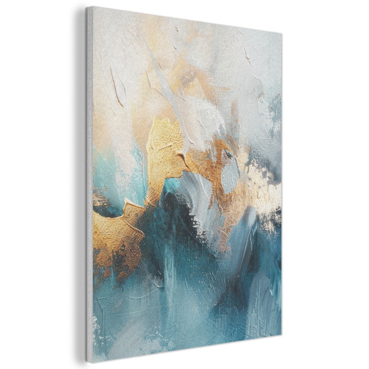 Tablou Acustic, Abstract, Decorative, Living, Bucatarie, Modern Art, Decorarea peretilor, Panou fonoabsorbant Albastru indigo 70x100 cm