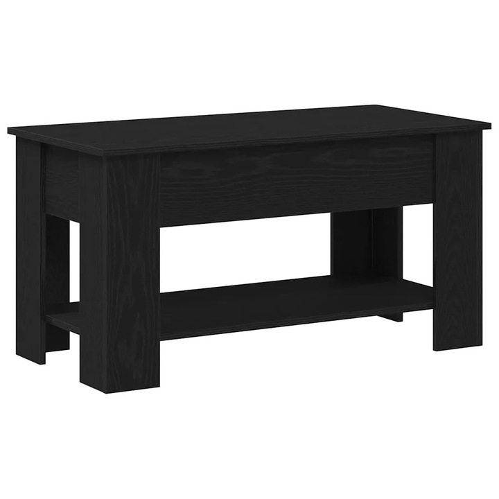 vidaXL Масичка за кафе Черен дъб 101 x 49 x 52 cm Инженерно дърво