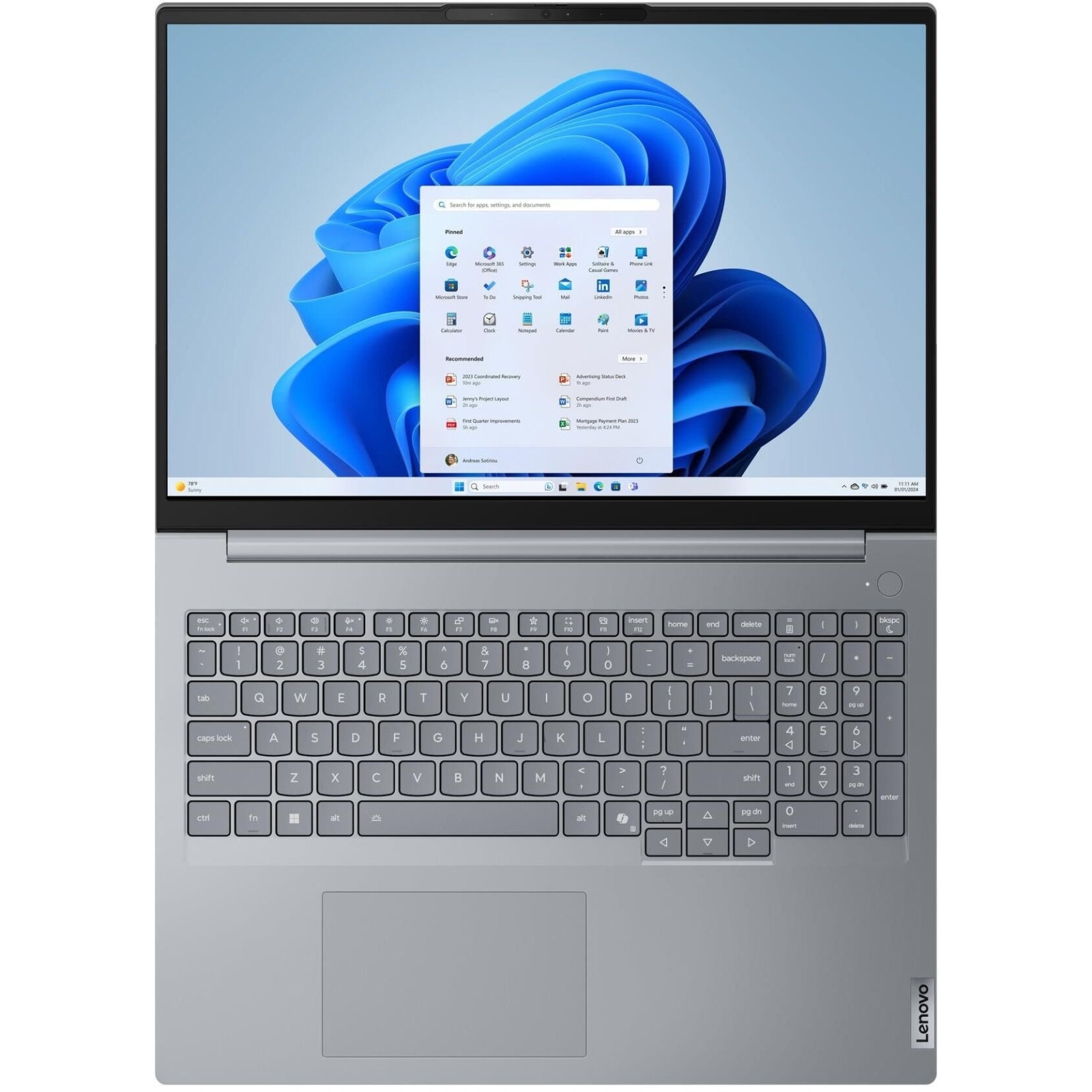Laptop Lenovo ThinkBook 16 G9 IRL, 16" WUXGA, Intel® Core™ 5 210H pana la 4.8 GHz, 16 GB RAM DDR5 5200, 512 GB SSD, Intel® Graphics, Windows 11 Pro, Arctic Grey 512 GB