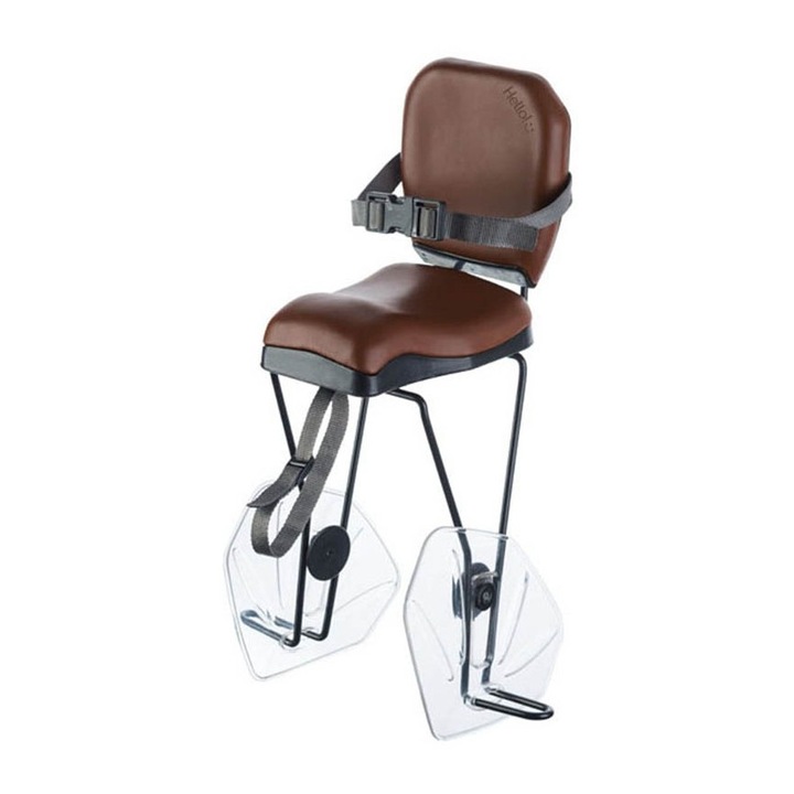 Детско столче за велосипед Brn Hello, заден монтаж, 22 кг, кафяво