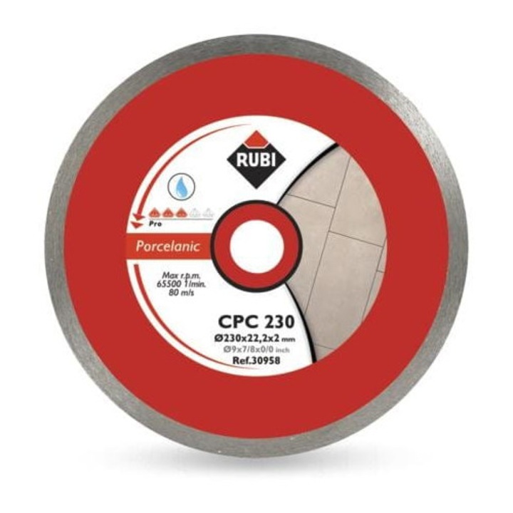 Rubi CPC gyémánttárcsa 200x25,4mm, 1,7mm vastagság, 7mm magasság