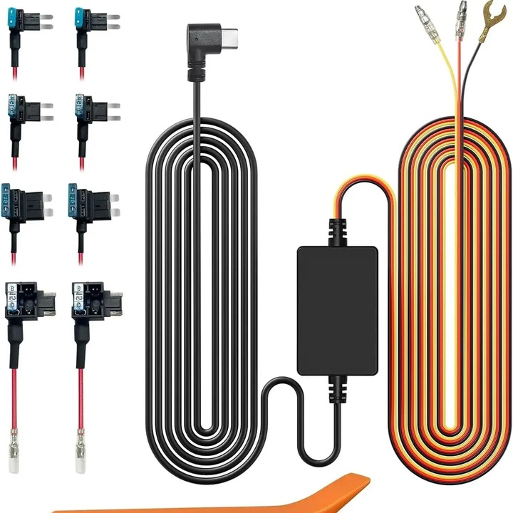 Folyamatos tápellátás készlet műszerfalkamerához, alacsony feszültség elleni védelem, 3.5m, 12V-24V