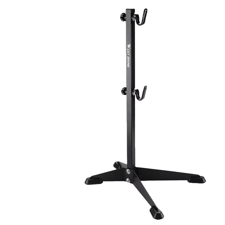 Стойка за съхранение на велосипеди, компактен дизайн, универсална съвместимост, черна, 68x25x41см