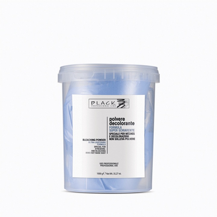Pudră decolorantă fără siliciu BLACK PROFESSIONAL, 1000 g, efect intensiv de decolorare, utilizare profesională