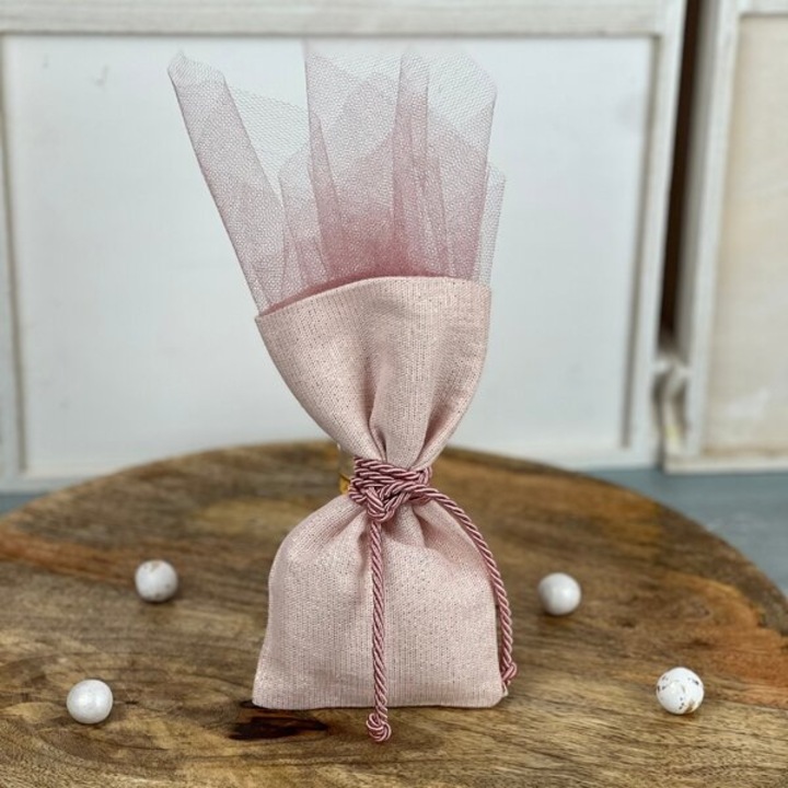 Set 5 saculeti pentru marturii, roz