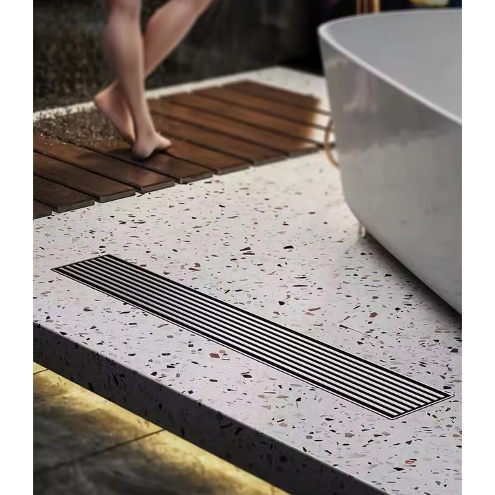 Rigola de dus liniara, Radinavico, gratar inox premium, argintiu, 57x500mm, kit instalare inclus