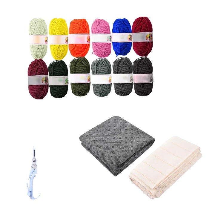 Set de fire textile, 12 culori, material acrilic premium, 2100 yards