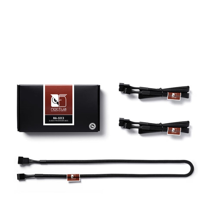 Set accesorii ventilatoare Noctua NA-SEC3, 3 cabluri prelungitoare 60cm, multicolor