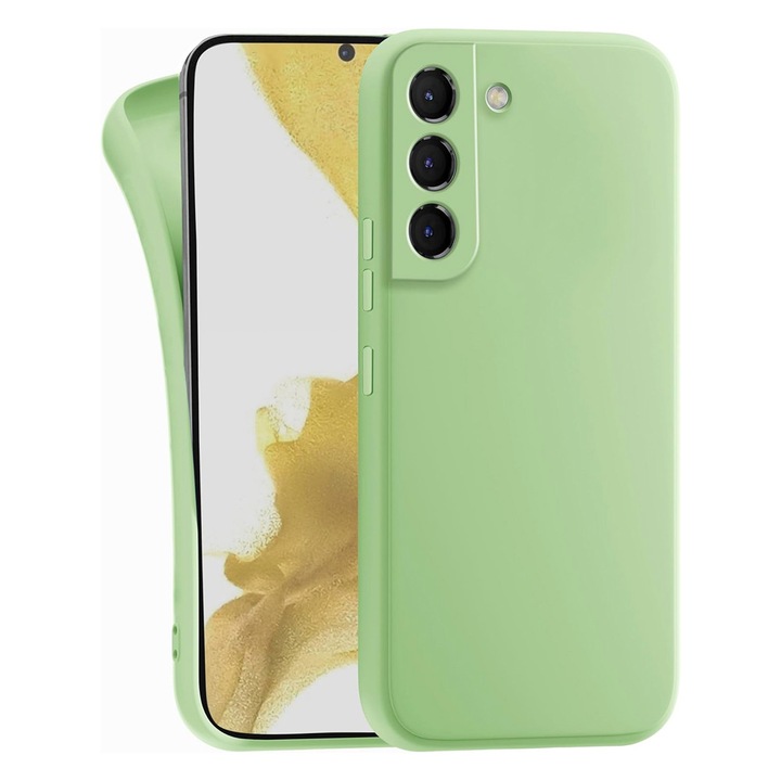 Husa Protectie din Silicon pentru Samsung Galaxy S22 Plus, Decupaje Precise, Stylish Anti-Slip Design, Materiale de Calitate Superioara, Verde deschis