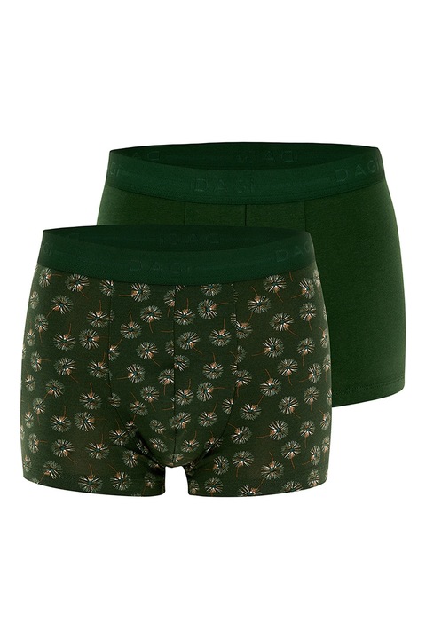 DAGI, Set de boxeri din amestec de bumbac - 2 perechi, Verde inchis