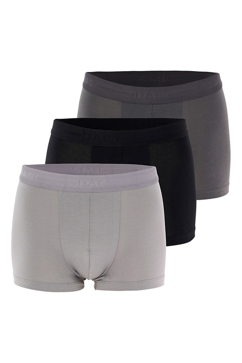 DAGI, Set de boxeri uni - 3 perechi, Negru/Gri antracit
