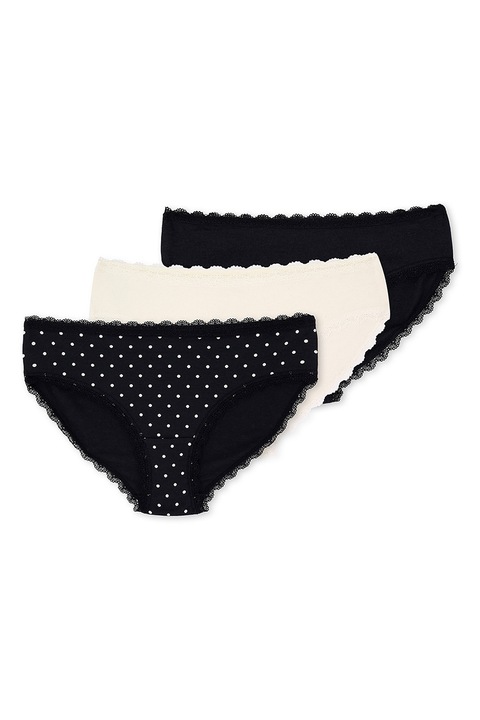 DAGI, Set de chiloti din amestec de modal si bumbac - 3 perechi, Alb/Negru