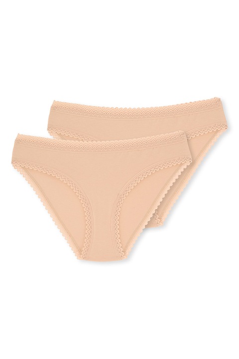 DAGI, Set de chiloti cu garnituri din dantela - 2 perechi, Bej deschis