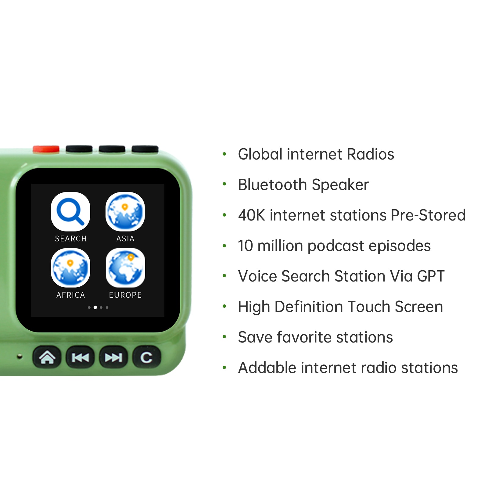 Difuzor Bluetooth CHOYONG Voyager, mini portabil, wireless, Bluetooth 5.3, 40.000 posturi radio, alb