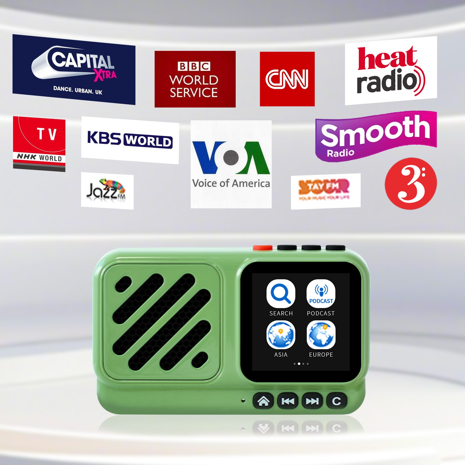 Difuzor Bluetooth CHOYONG Voyager, mini portabil, wireless, Bluetooth 5.3, 40.000 posturi radio, alb