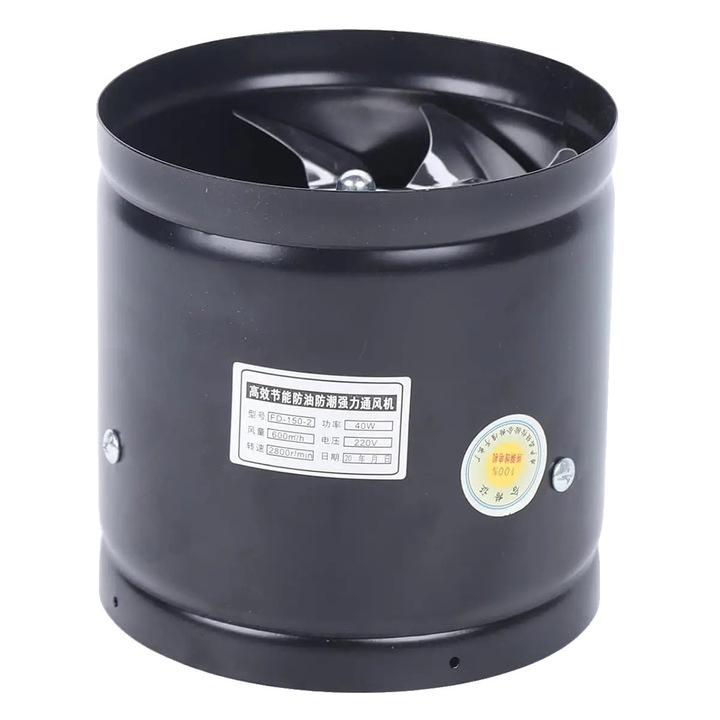 Ventilator de aer, negru, 15x15x15cm, 40W, 500m/h