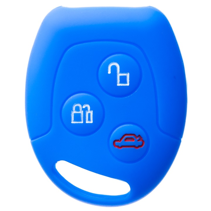 Силиконов калъф за ключ за кола Ford, син, защитен комплект за Mondeo, Focus, Fiesta