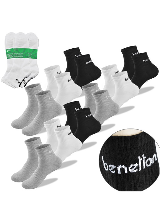 Set 9 Perechi Sosete Barbati, UNITED COLORS OF BENETTON, Bumbac, Multicolor, Multicolor